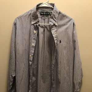 Polo Ralph Lauren blue/white button down shirt